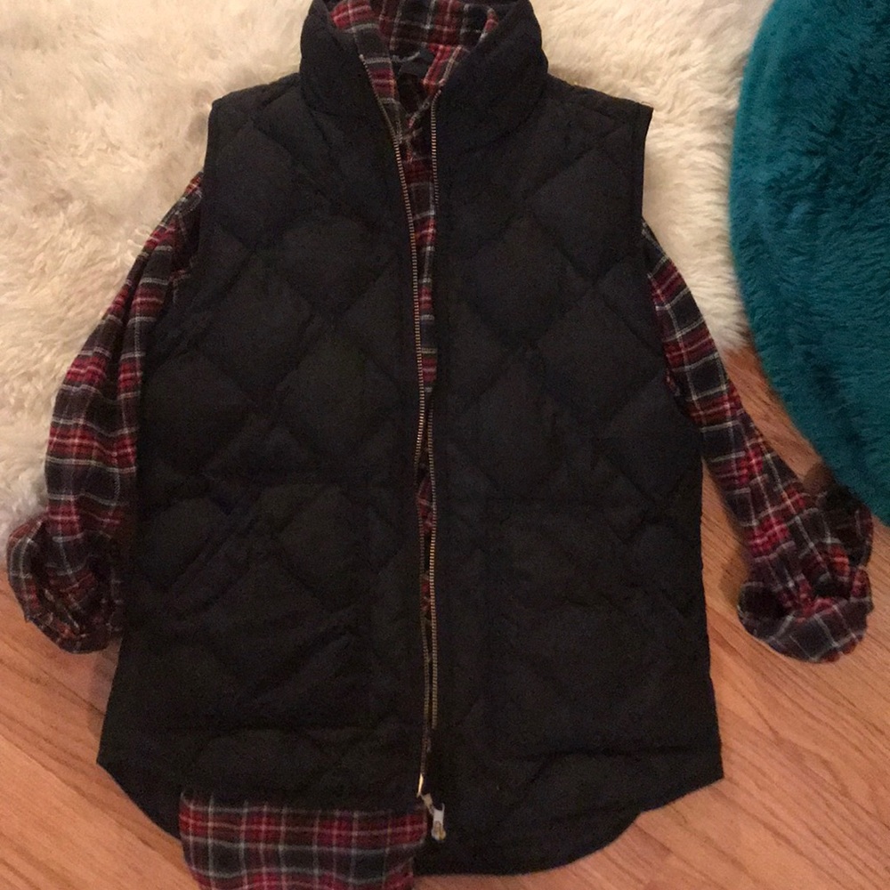 J. Crew Puffer Vest in Black